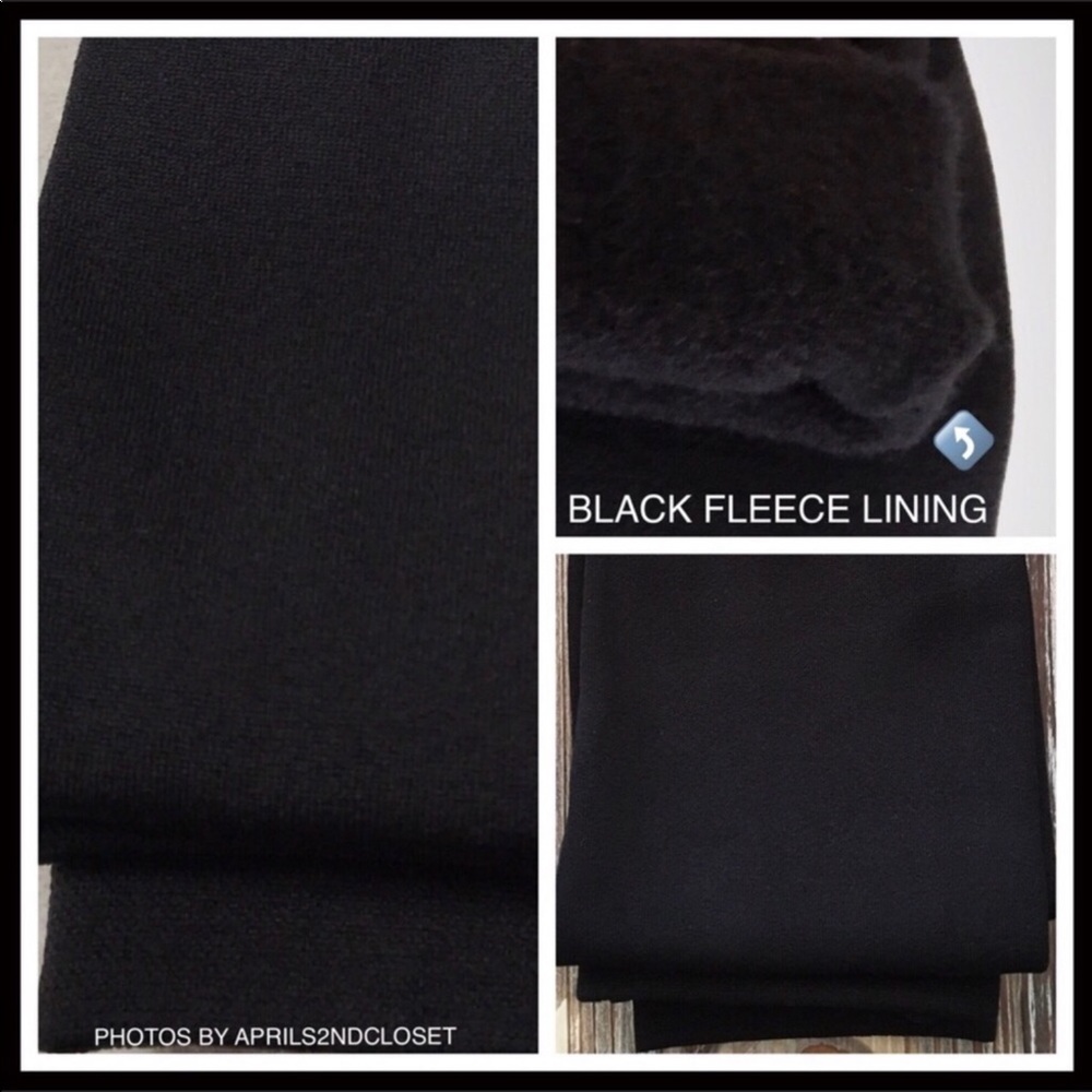 2 BLACK FLEECE LINED LEGGINGS TIGHTS A3C - Picture 11 of 15